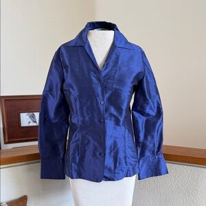 Allison Taylor Deep Blue Silk Blouse